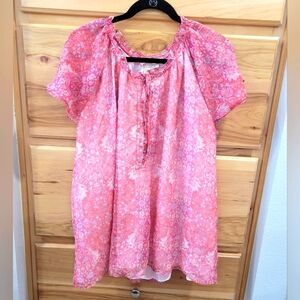 Women's‎ Philosophy Plus Size Button Front Tie Top with Tiered Sleeves 2X